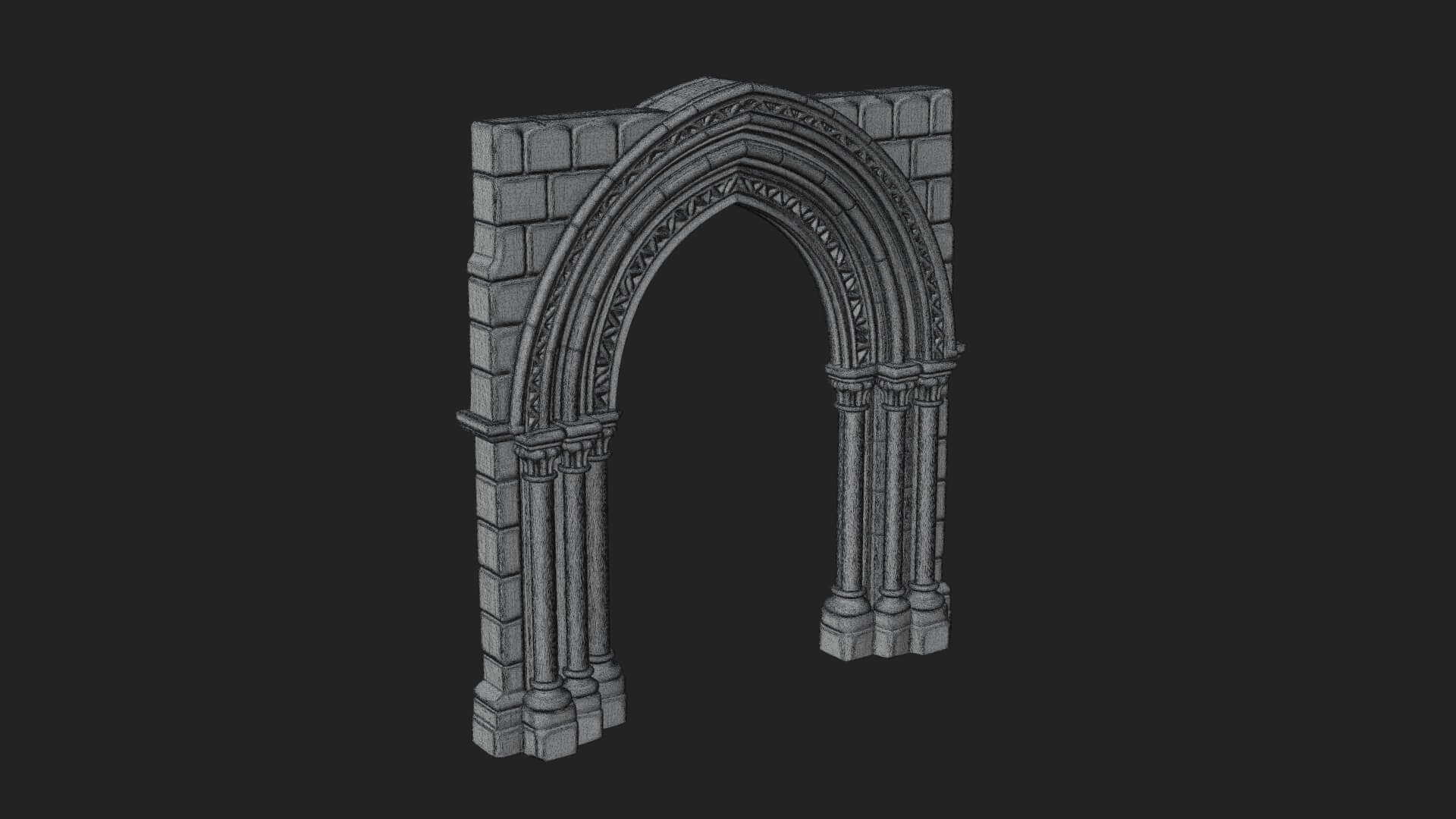 Gothic Arch Doorway Model Design 13 3D Print Model 3D Model