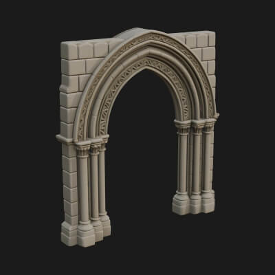 Gothic Arch Doorway Model Design 13 3D Print Model