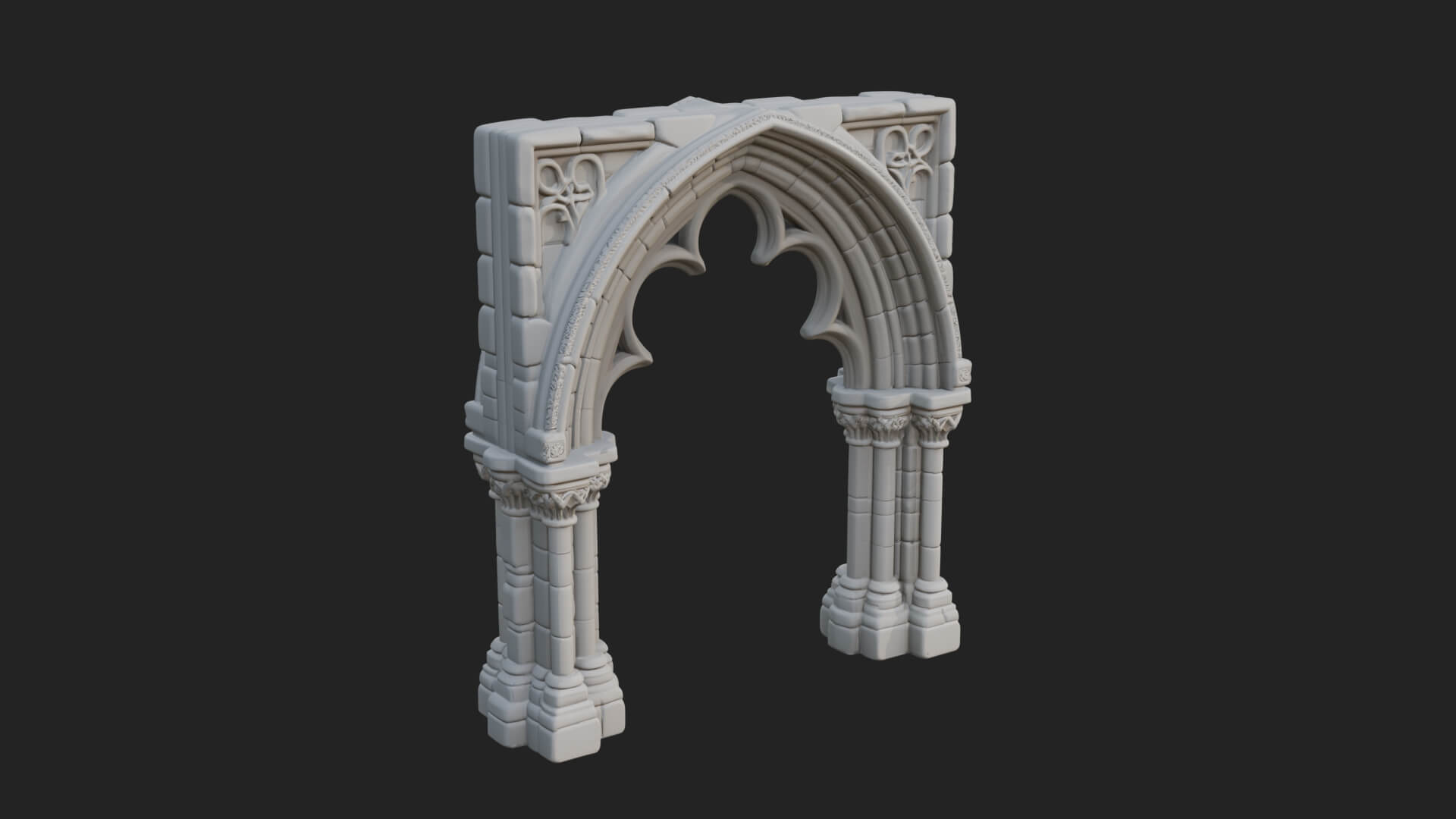 Gothic Arch Doorway Model Design 14 3D Print Model 3D Model