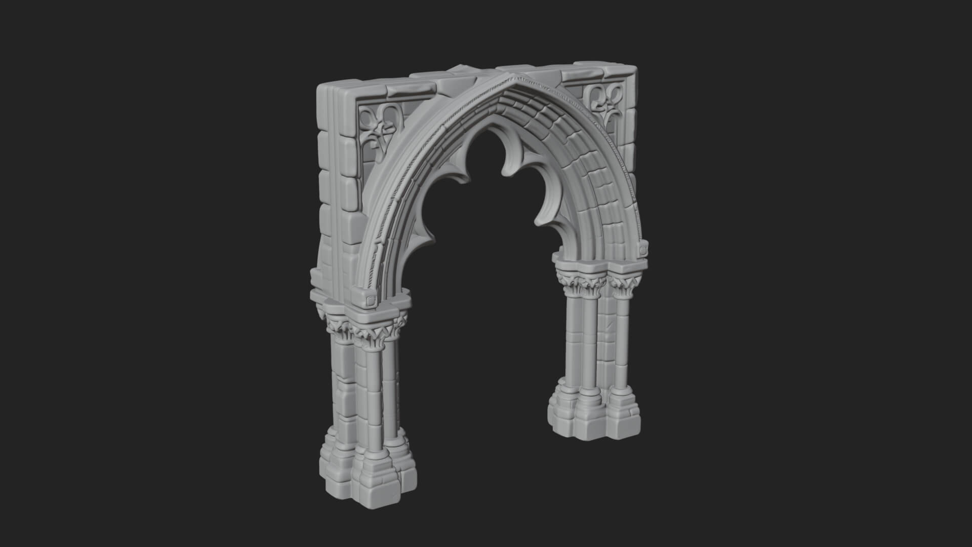 Gothic Arch Doorway Model Design 14 3D Print Model 3D Model
