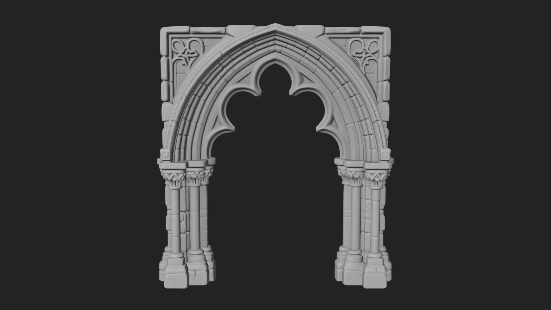 Gothic Arch Doorway Model Design 14 3D Print Model 3D Model