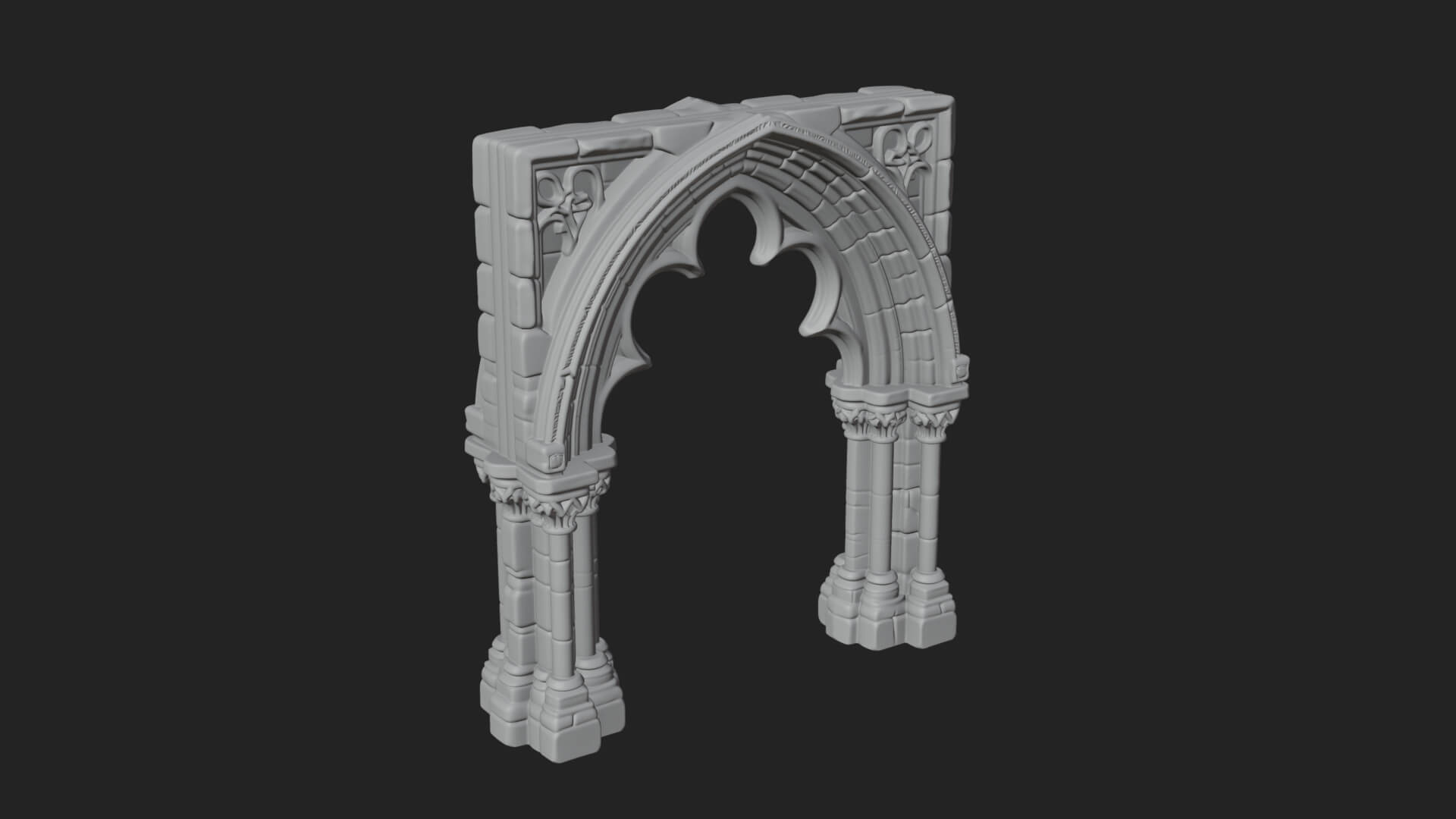 Gothic Arch Doorway Model Design 14 3D Print Model 3D Model