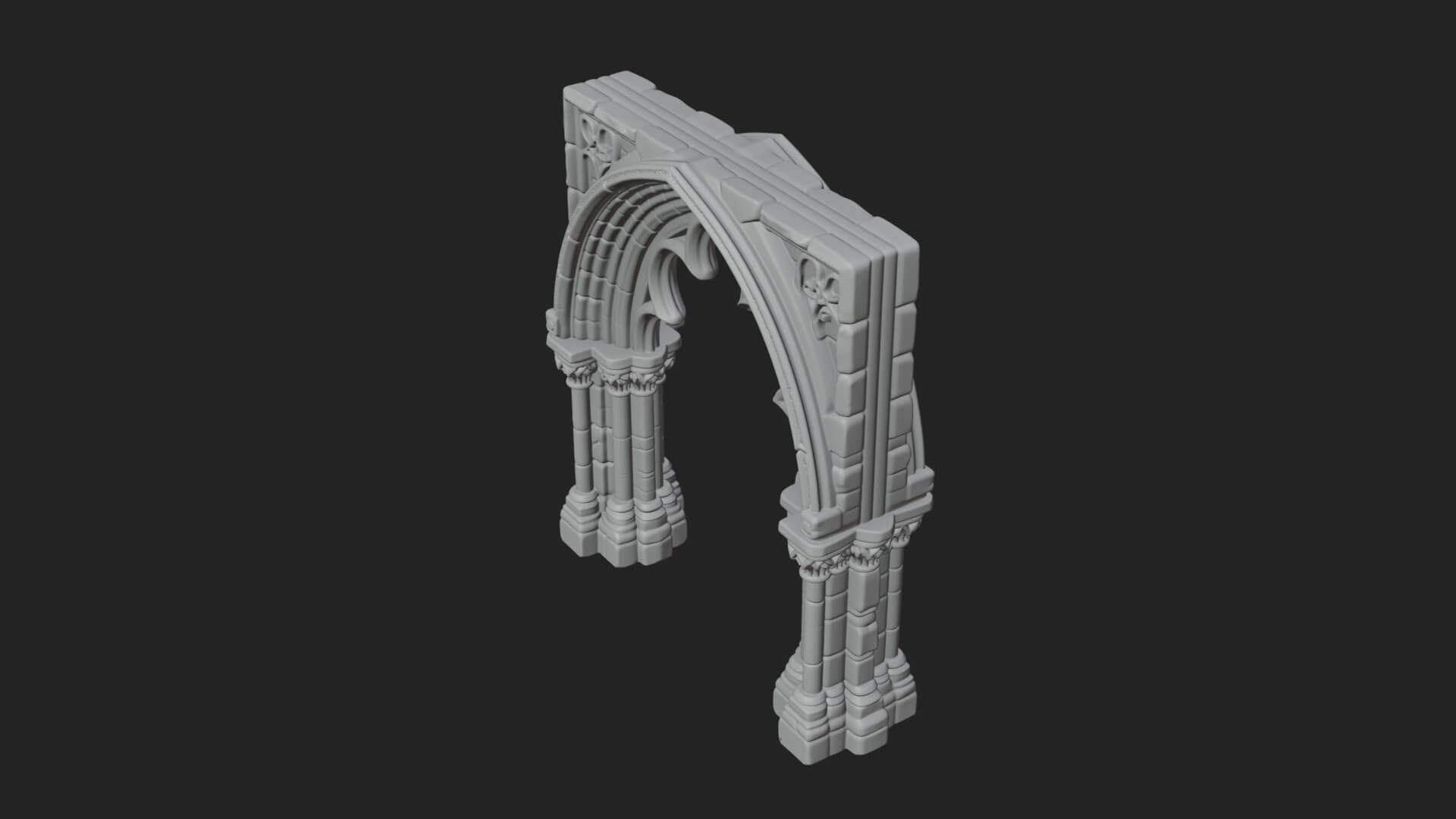 Gothic Arch Doorway Model Design 14 3D Print Model 3D Model