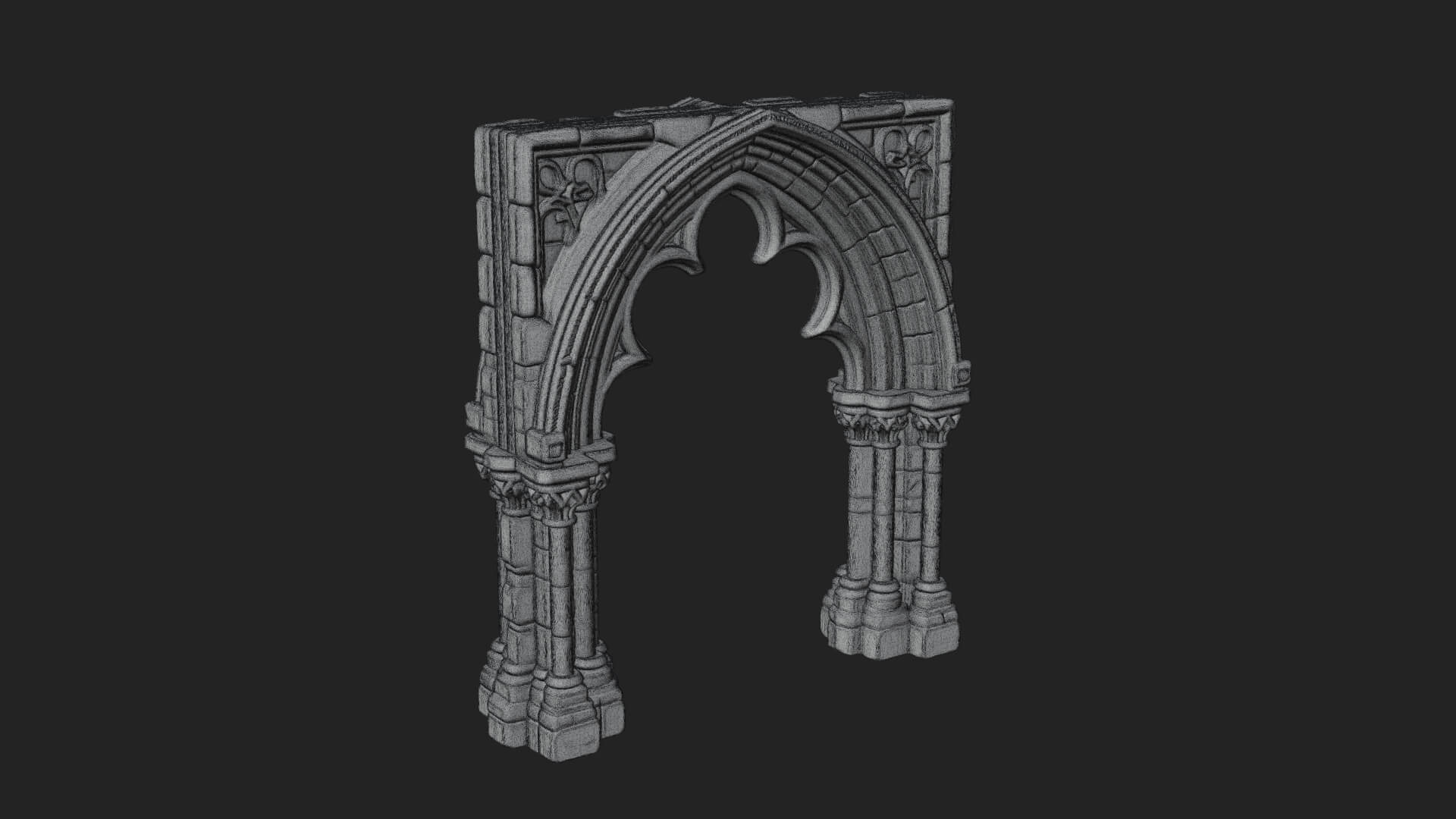 Gothic Arch Doorway Model Design 14 3D Print Model 3D Model