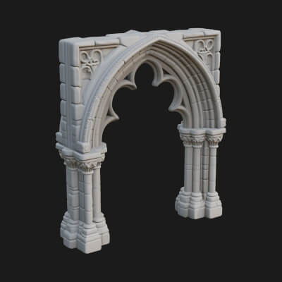 Gothic Arch Doorway Model Design 14 3D Print Model