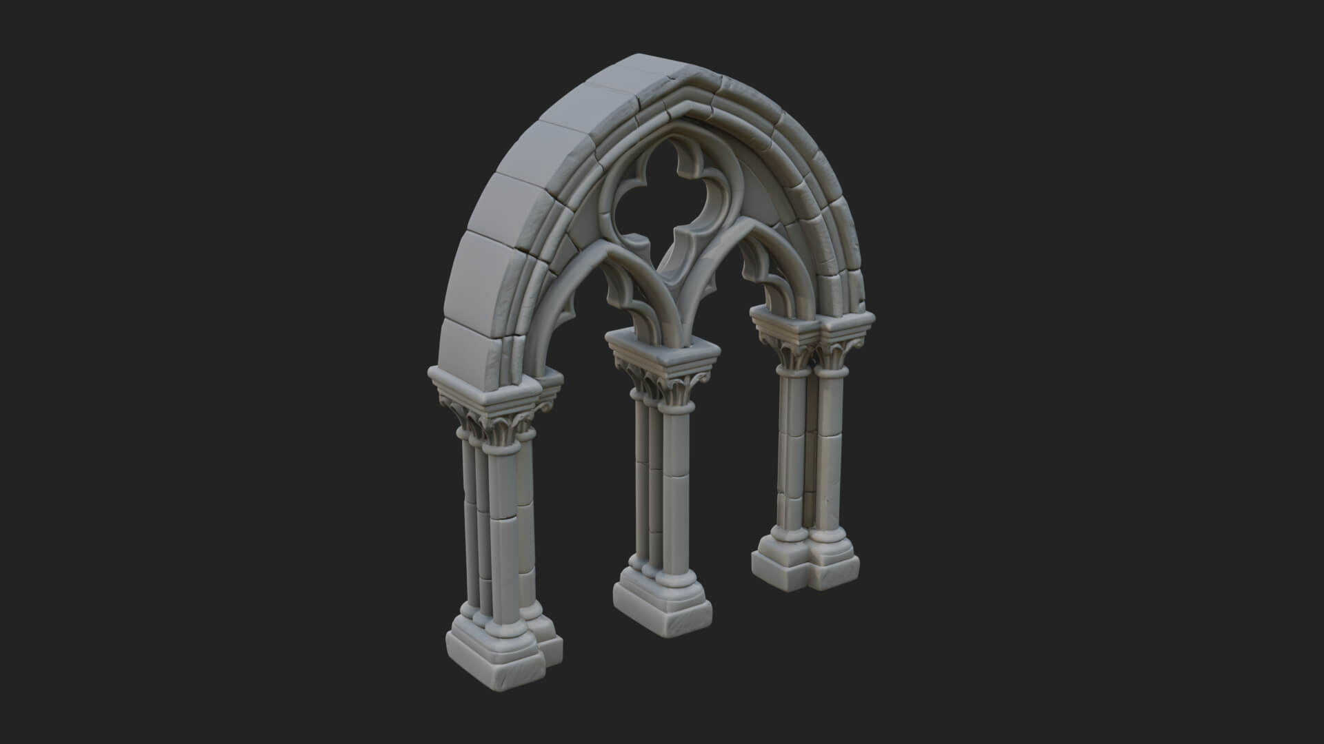 Gothic Arch Doorway Model Design 16 3D Print Model 3D Model