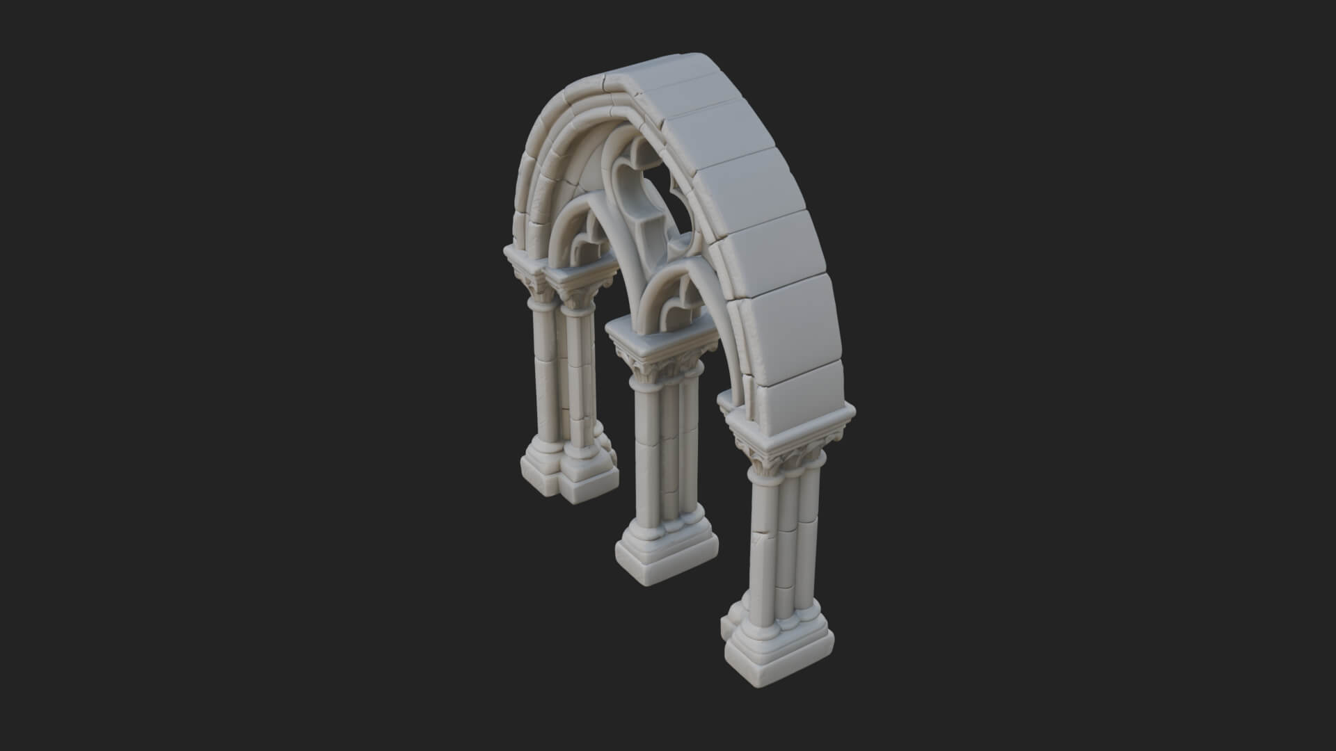 Gothic Arch Doorway Model Design 16 3D Print Model 3D Model