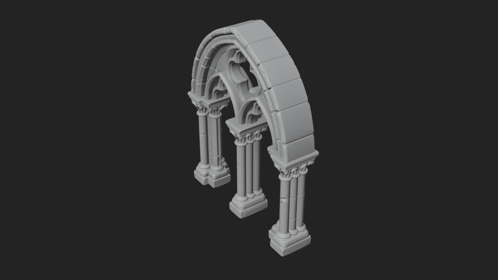 Gothic Arch Doorway Model Design 16 3D Print Model 3D Model