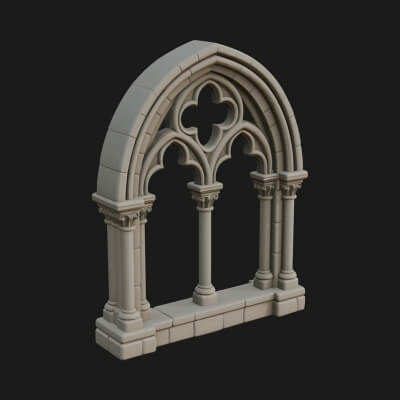 Gothic Arch Doorway Model Design 5 3D Print Model