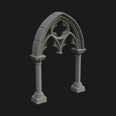 Gothic Arch Doorway Model Design 6 3D Print Model