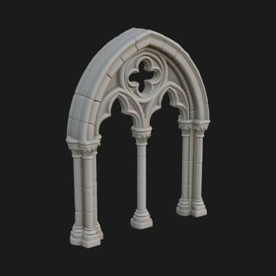 Gothic Arch Doorway Model Design 7 3D Print Model