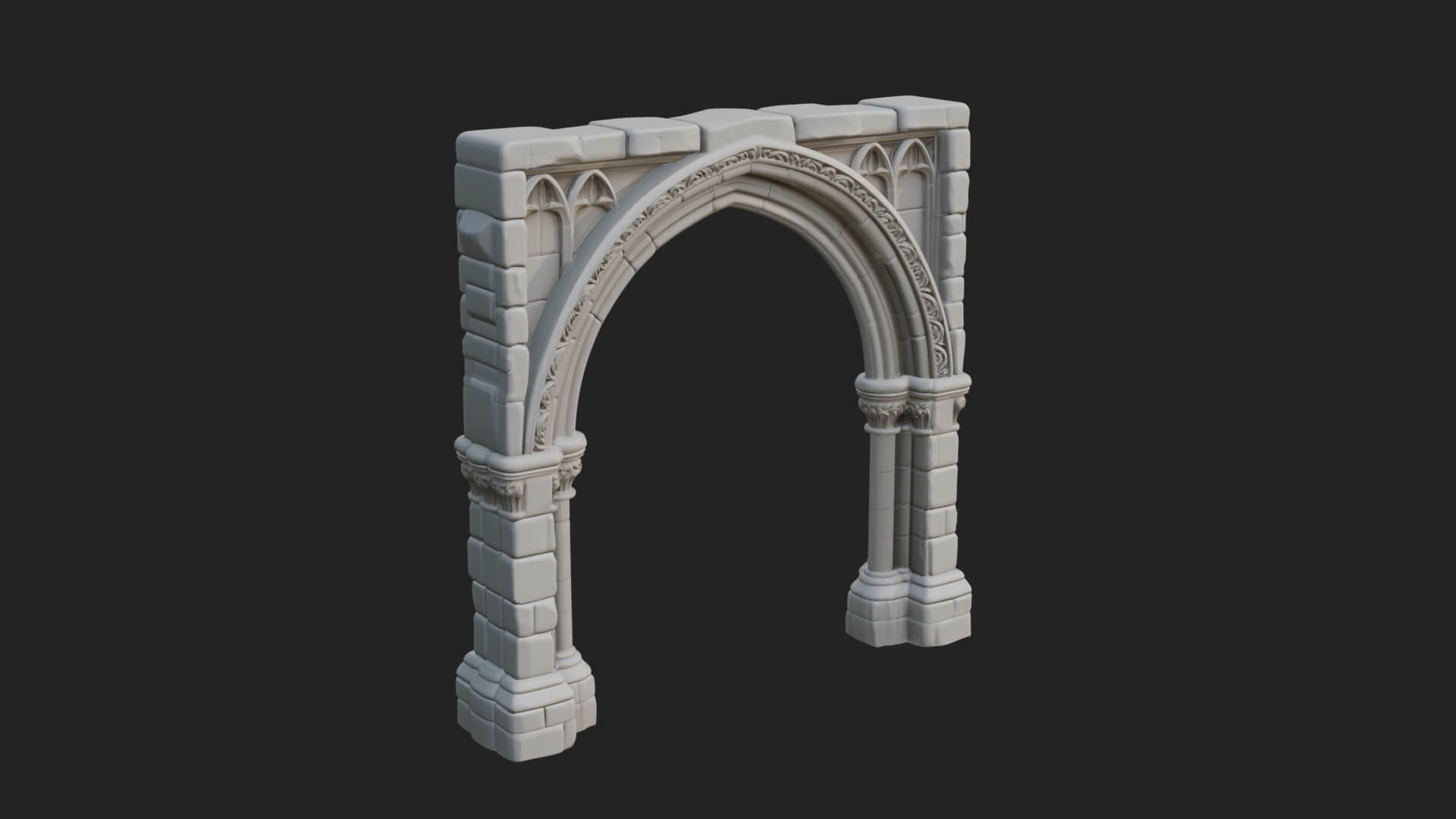 Gothic Arch Doorway Model Design 8 3D Print Model 3D Model