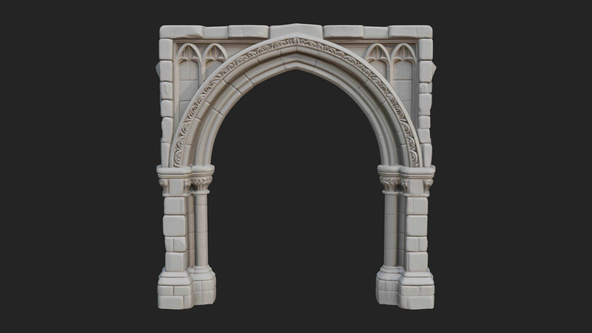 Gothic Arch Doorway Model Design 8 3D Print Model 3D Model