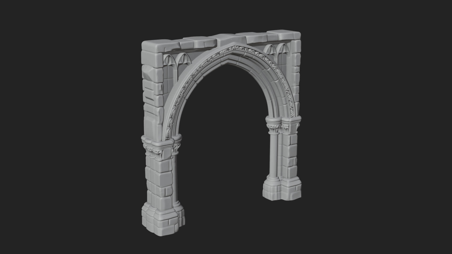Gothic Arch Doorway Model Design 8 3D Print Model 3D Model