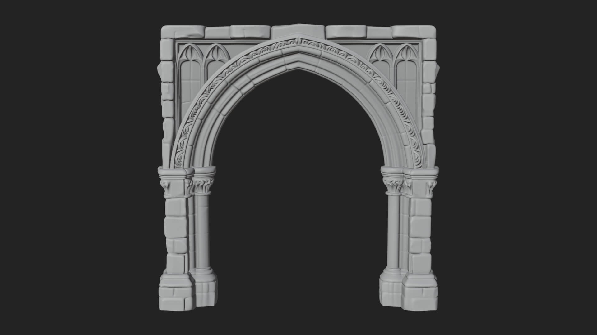 Gothic Arch Doorway Model Design 8 3D Print Model 3D Model