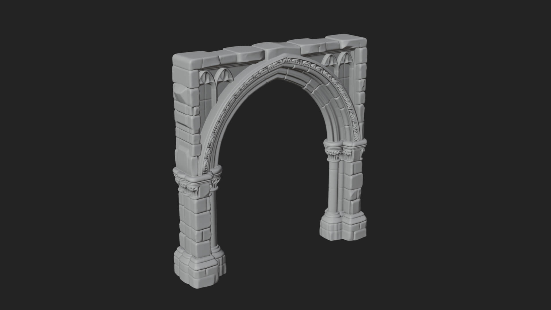 Gothic Arch Doorway Model Design 8 3D Print Model 3D Model
