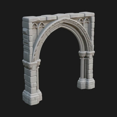 Gothic Arch Doorway Model Design 8 3D Print Model