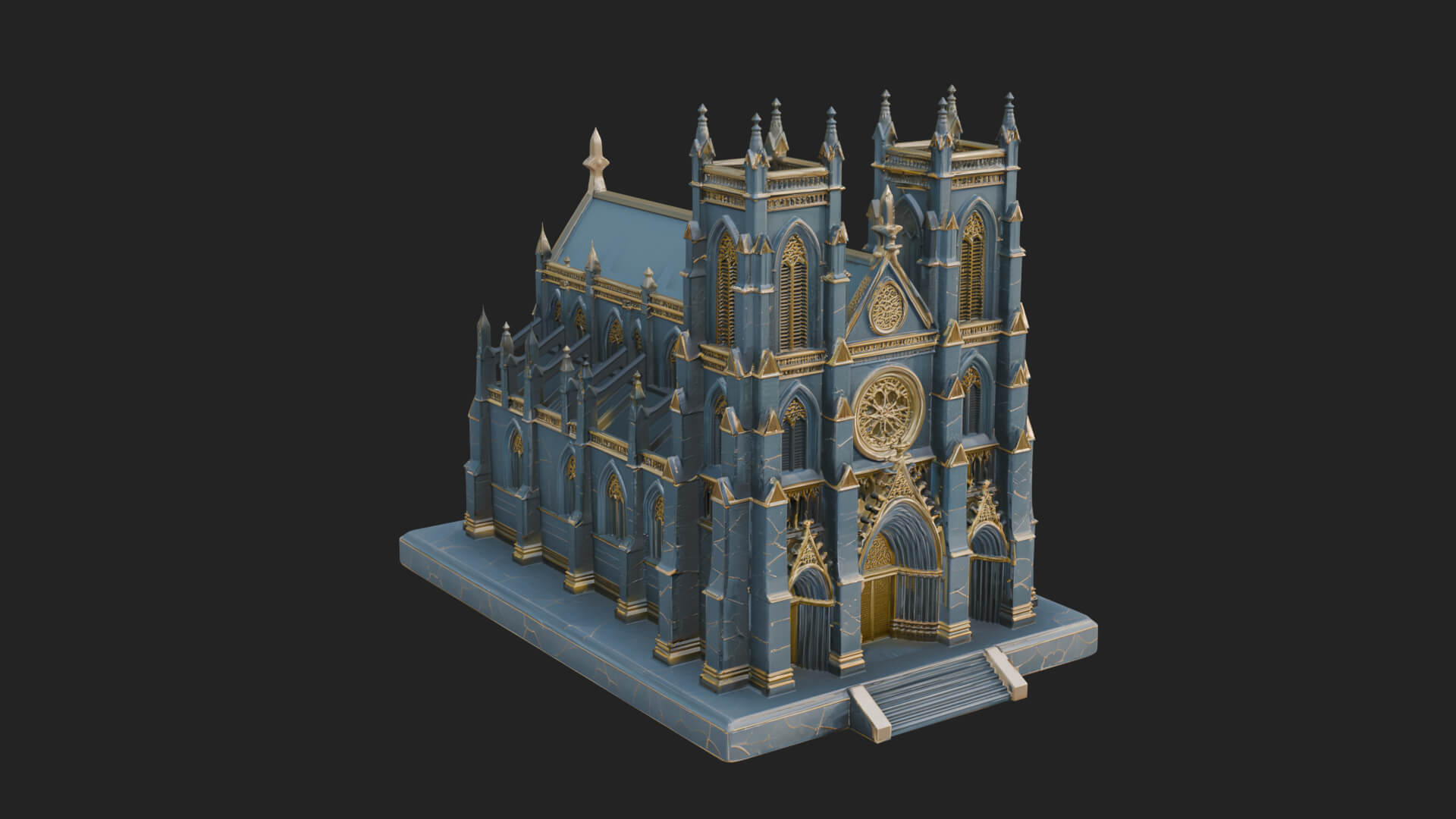 Gothic Cathedral Model Design 1 3D Print Model 3D Model