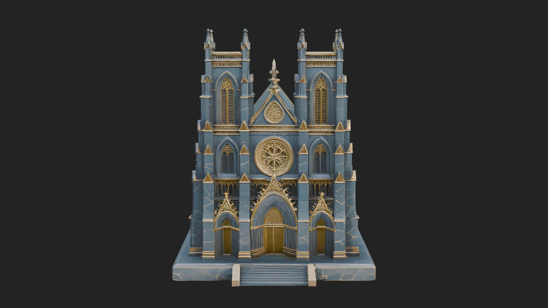 Gothic Cathedral Model Design 1 3D Print Model 3D Model