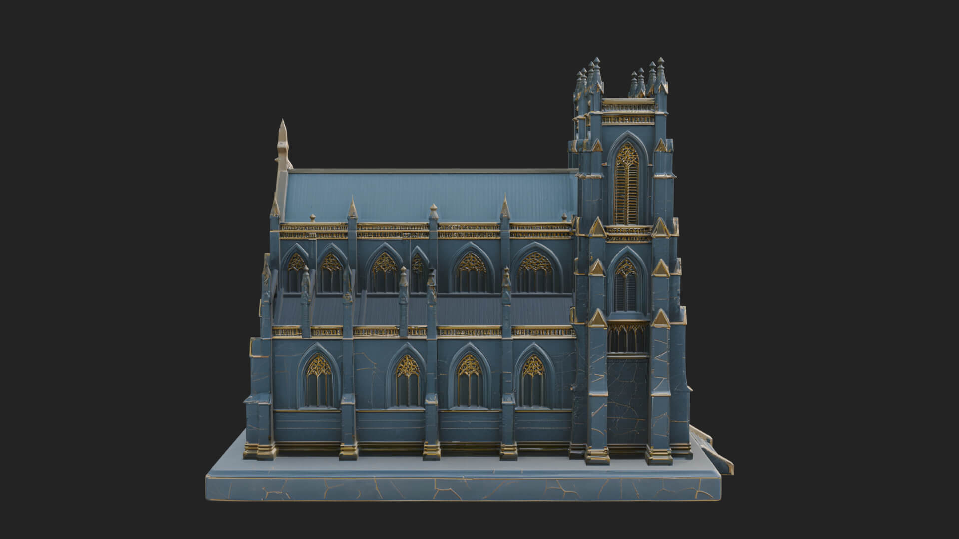 Gothic Cathedral Model Design 1 3D Print Model 3D Model