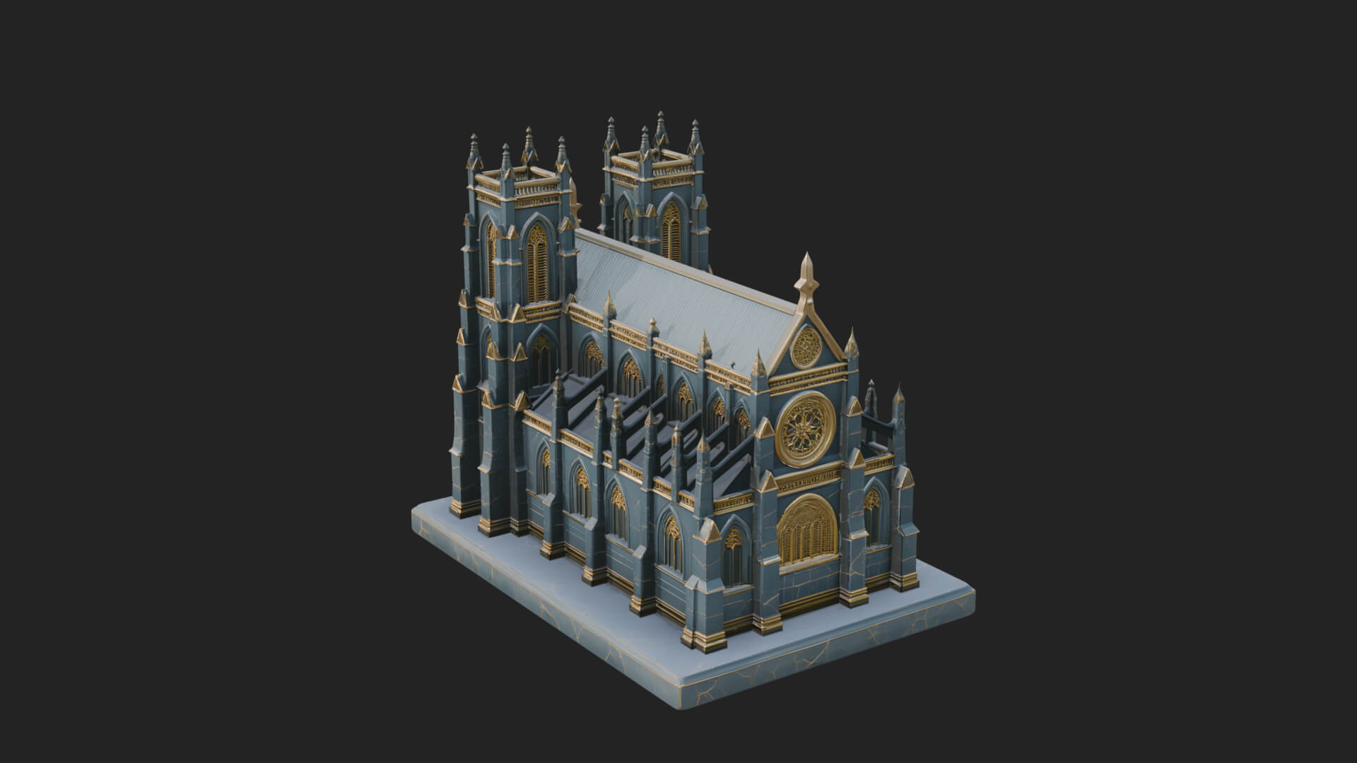 Gothic Cathedral Model Design 1 3D Print Model 3D Model