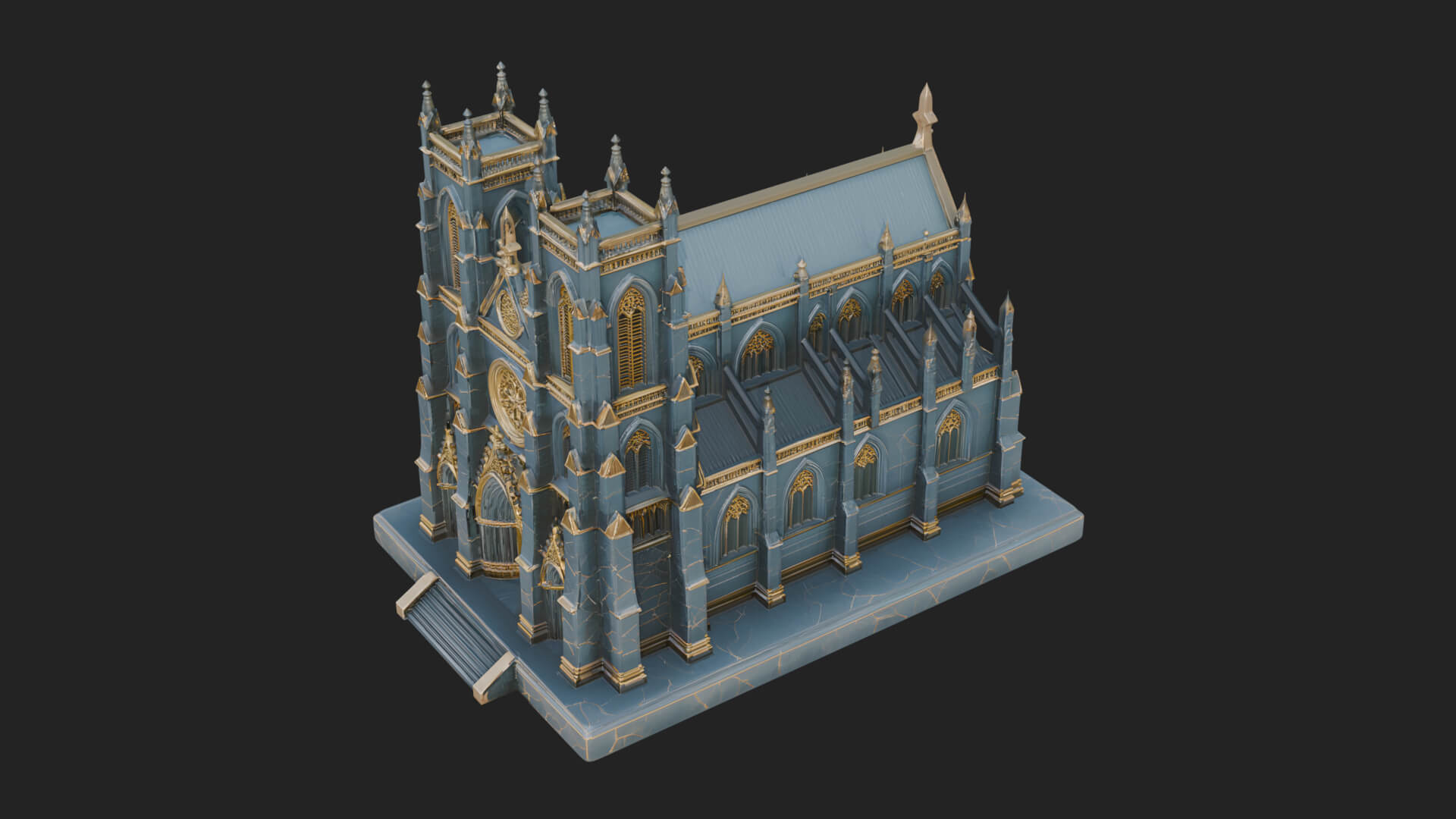 Gothic Cathedral Model Design 1 3D Print Model 3D Model