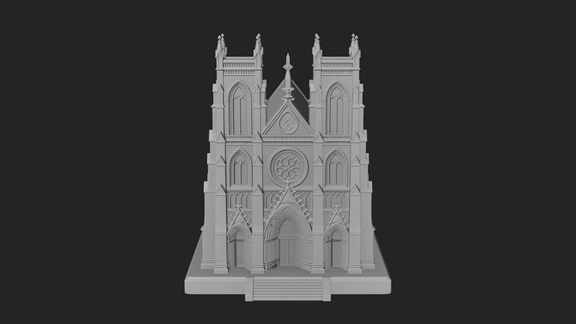 Gothic Cathedral Model Design 1 3D Print Model 3D Model