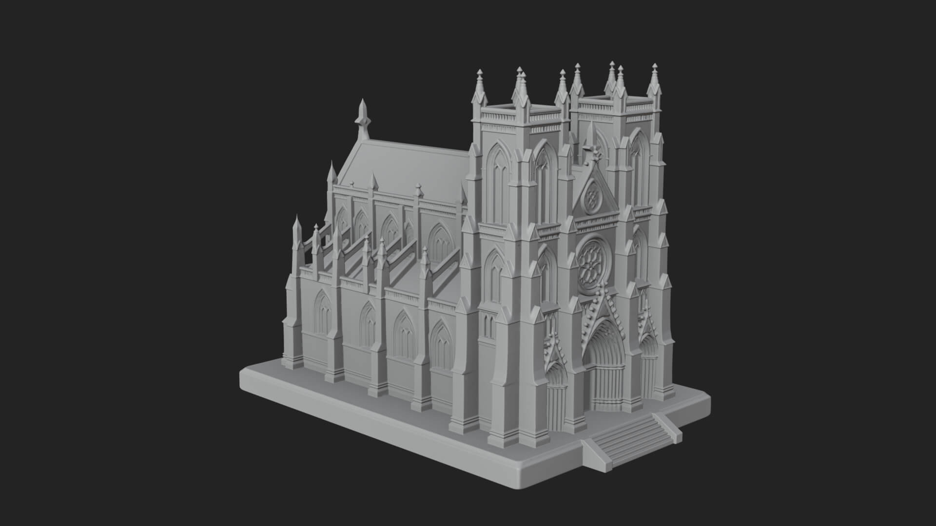 Gothic Cathedral Model Design 1 3D Print Model 3D Model