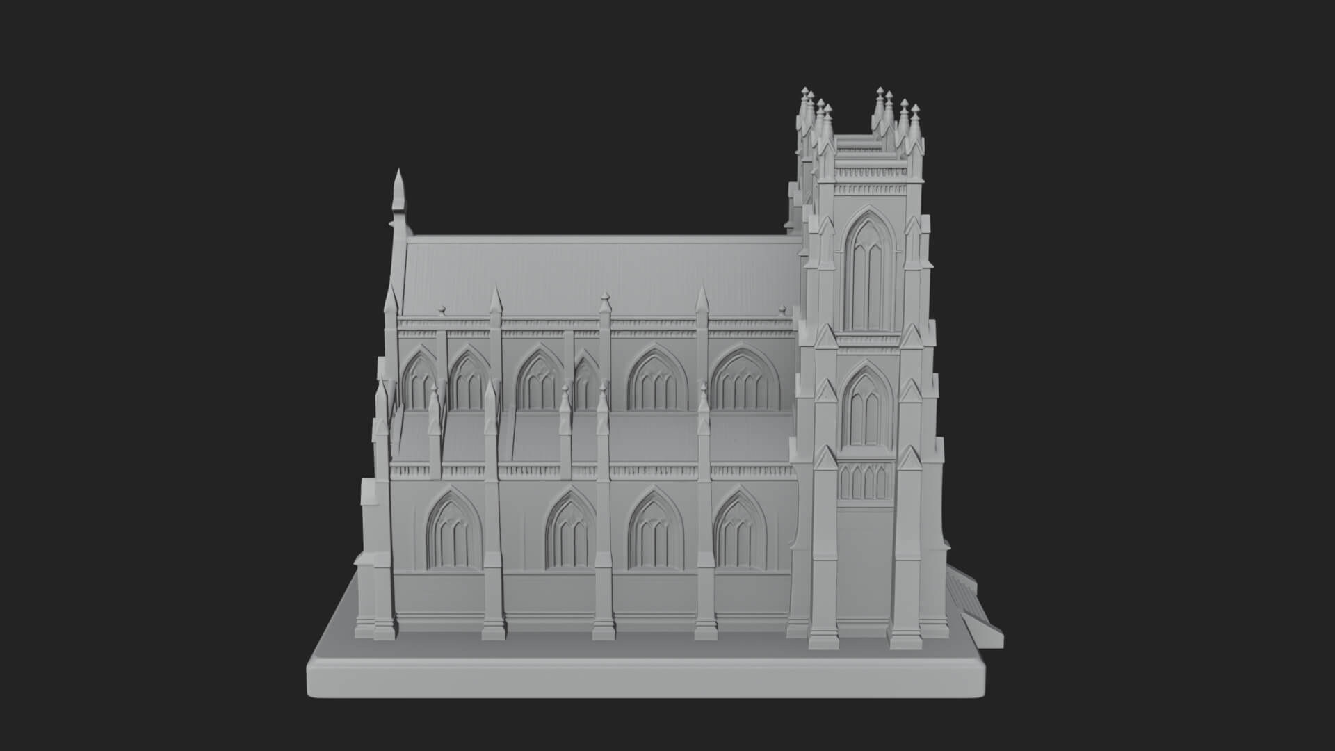 Gothic Cathedral Model Design 1 3D Print Model 3D Model