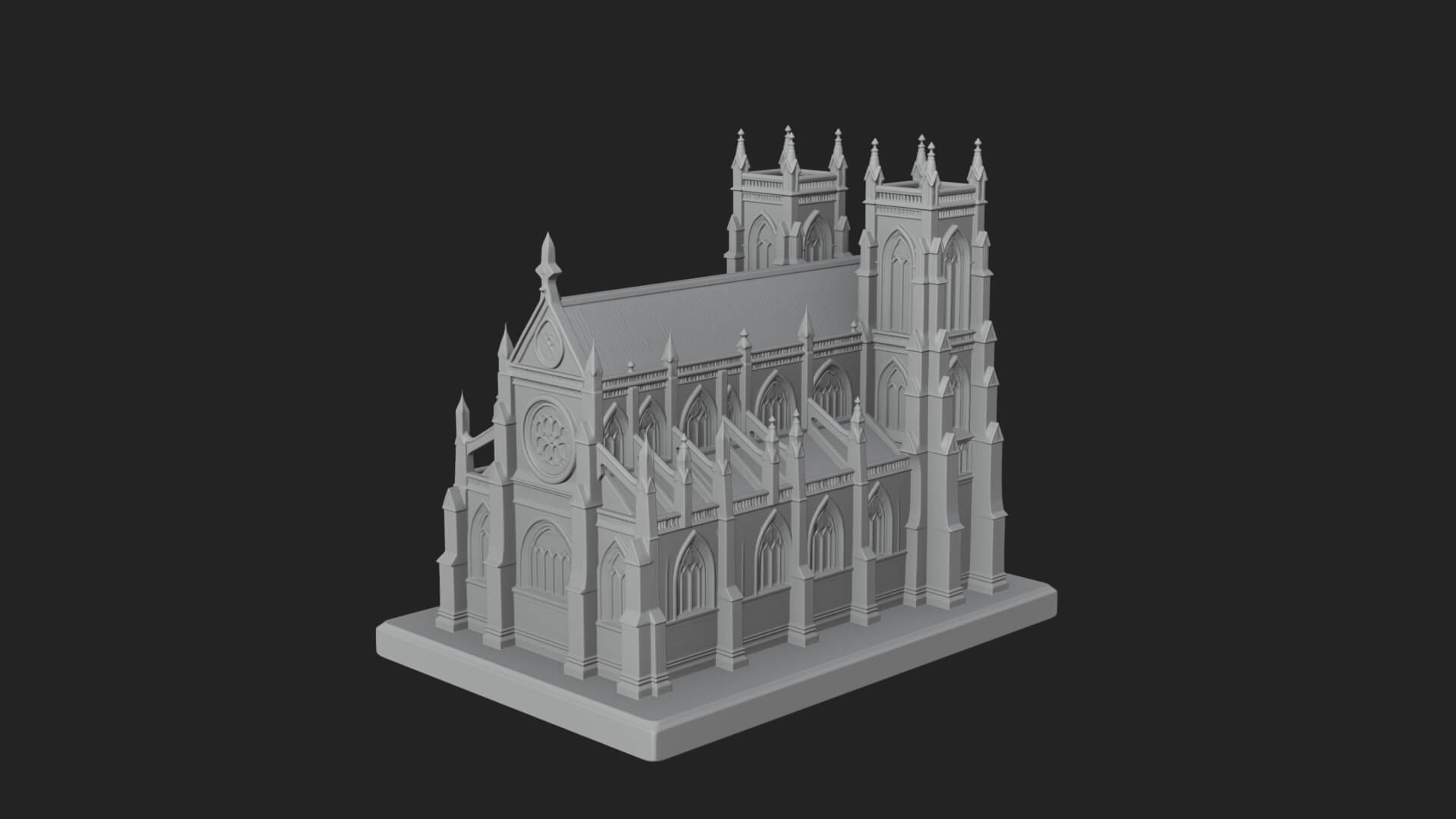 Gothic Cathedral Model Design 1 3D Print Model 3D Model