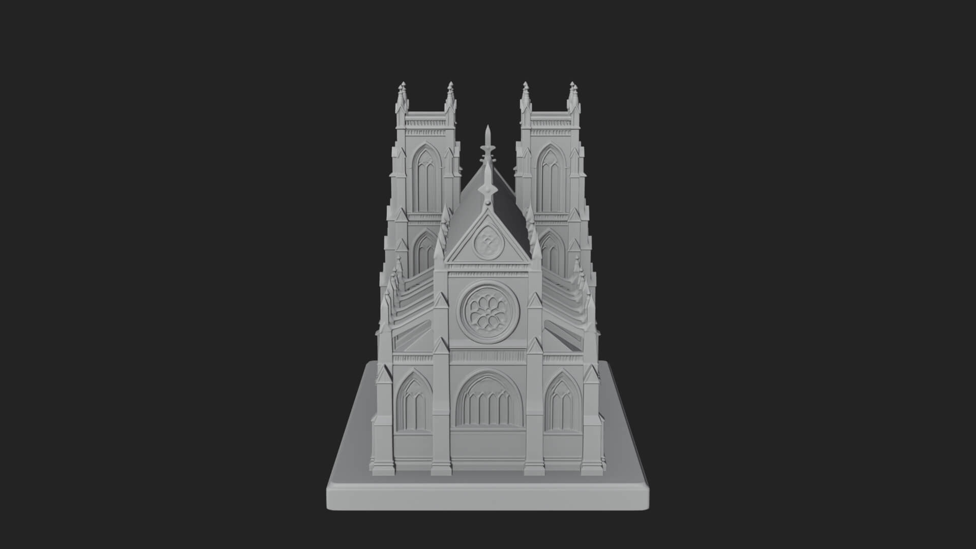 Gothic Cathedral Model Design 1 3D Print Model 3D Model