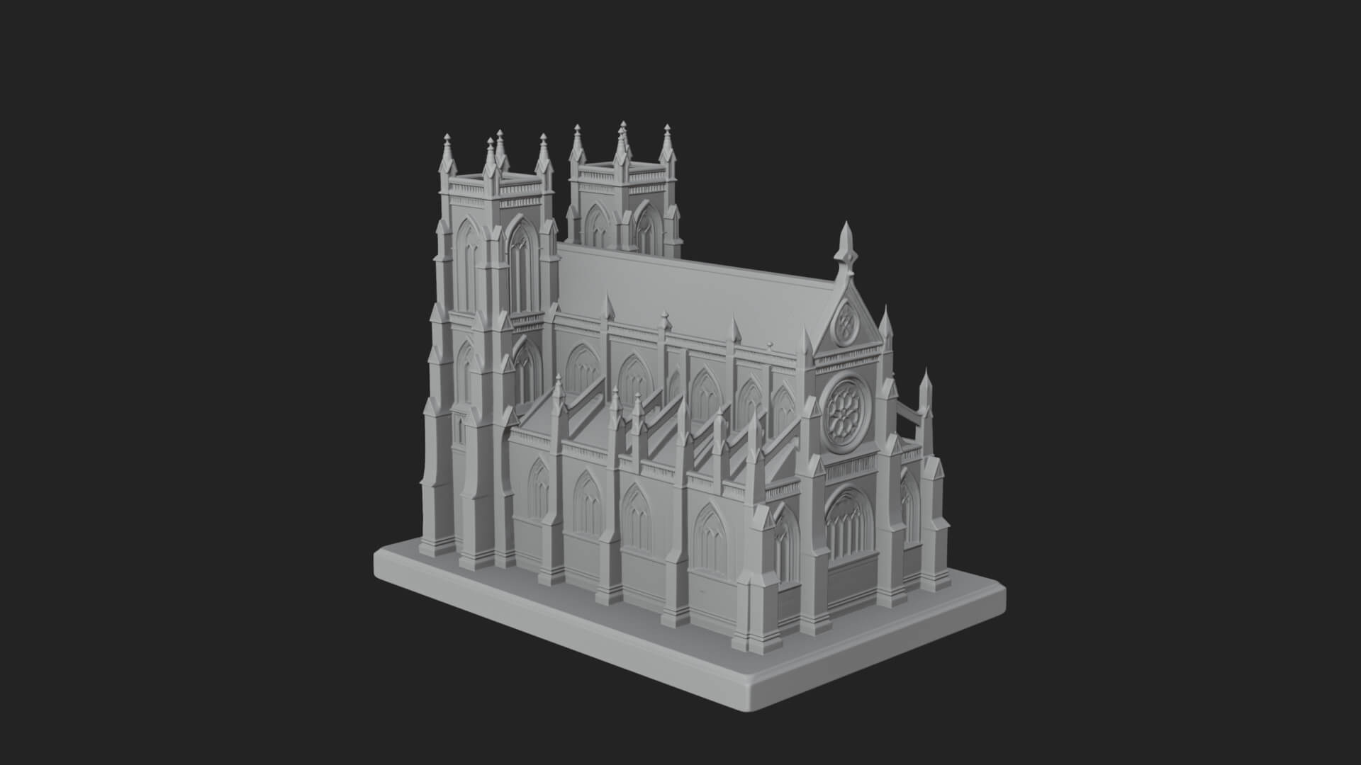 Gothic Cathedral Model Design 1 3D Print Model 3D Model