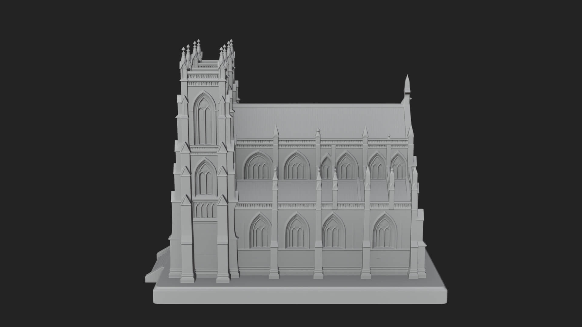 Gothic Cathedral Model Design 1 3D Print Model 3D Model
