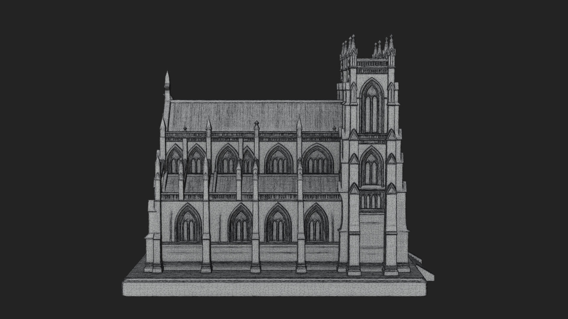 Gothic Cathedral Model Design 1 3D Print Model 3D Model