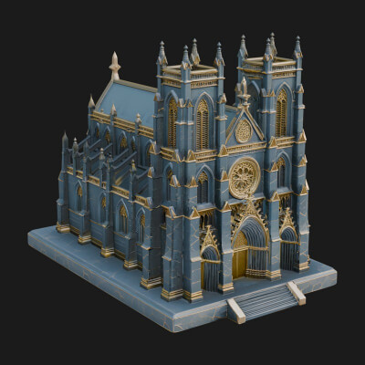 Gothic Cathedral Model Design 1 3D Print Model