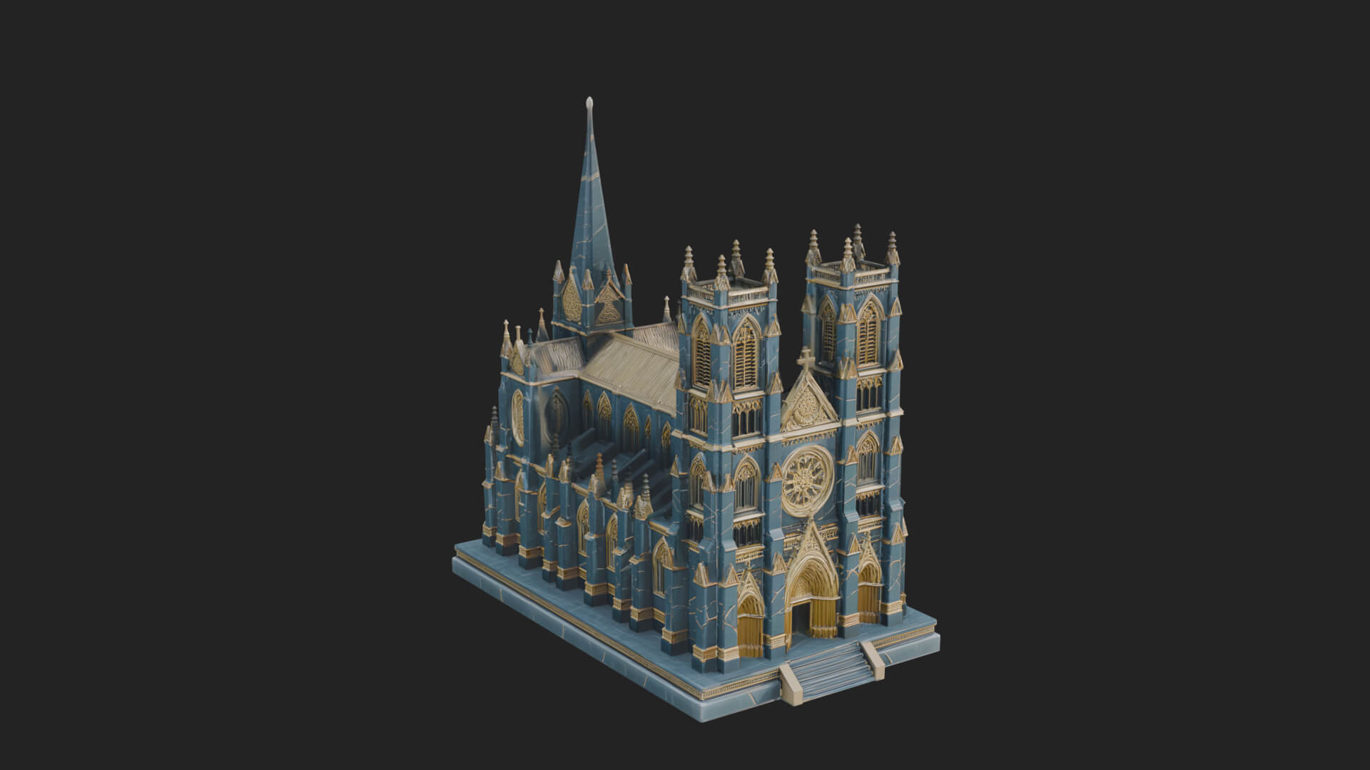 Gothic Cathedral Model Design 2 3D Print Model 3D Model