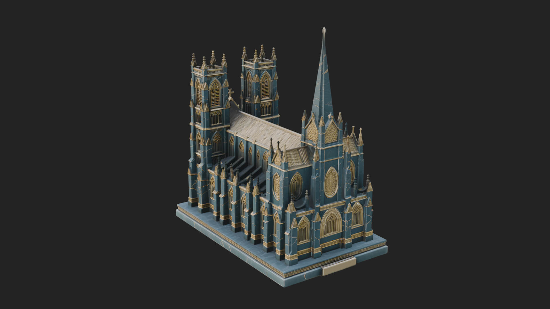 Gothic Cathedral Model Design 2 3D Print Model 3D Model