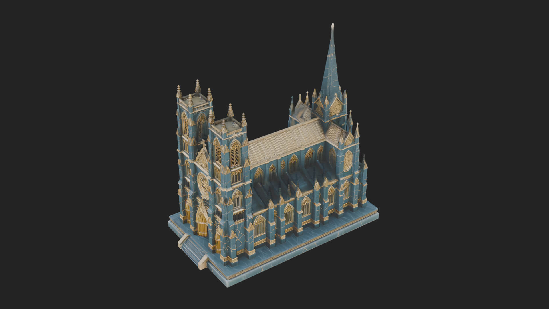 Gothic Cathedral Model Design 2 3D Print Model 3D Model