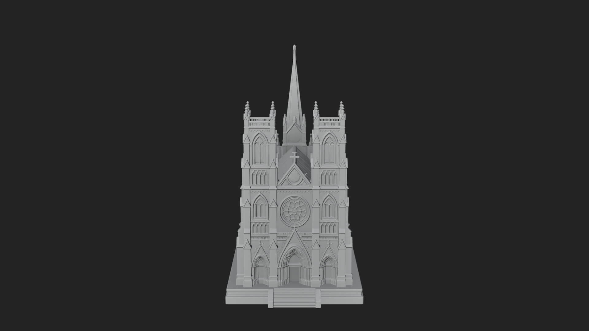 Gothic Cathedral Model Design 2 3D Print Model 3D Model