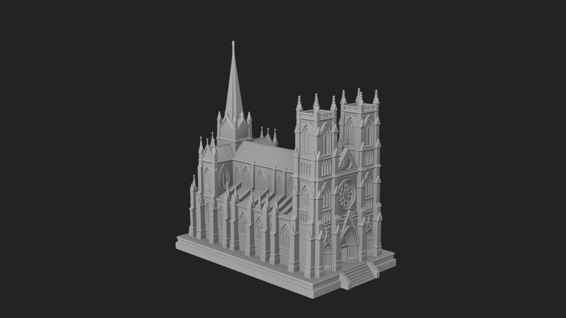 Gothic Cathedral Model Design 2 3D Print Model 3D Model