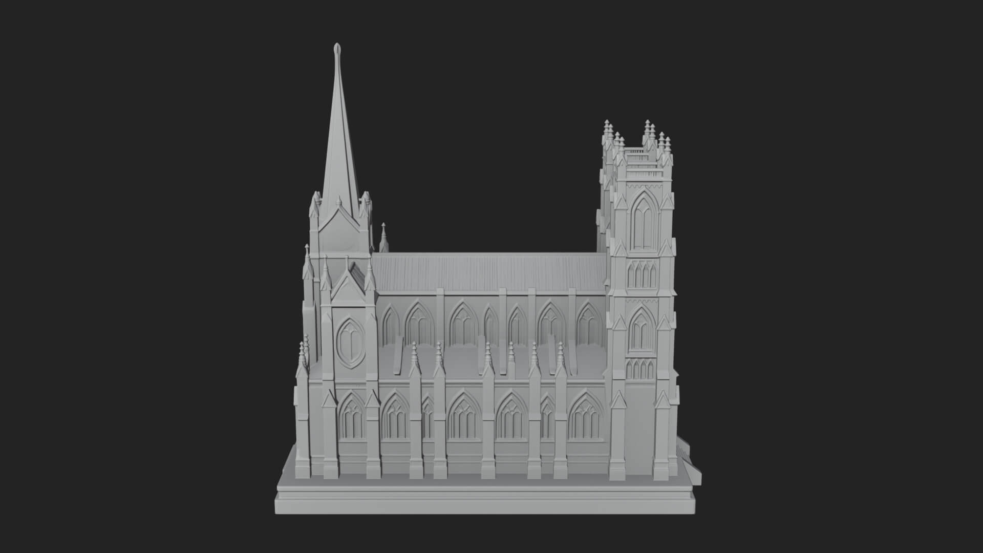 Gothic Cathedral Model Design 2 3D Print Model 3D Model
