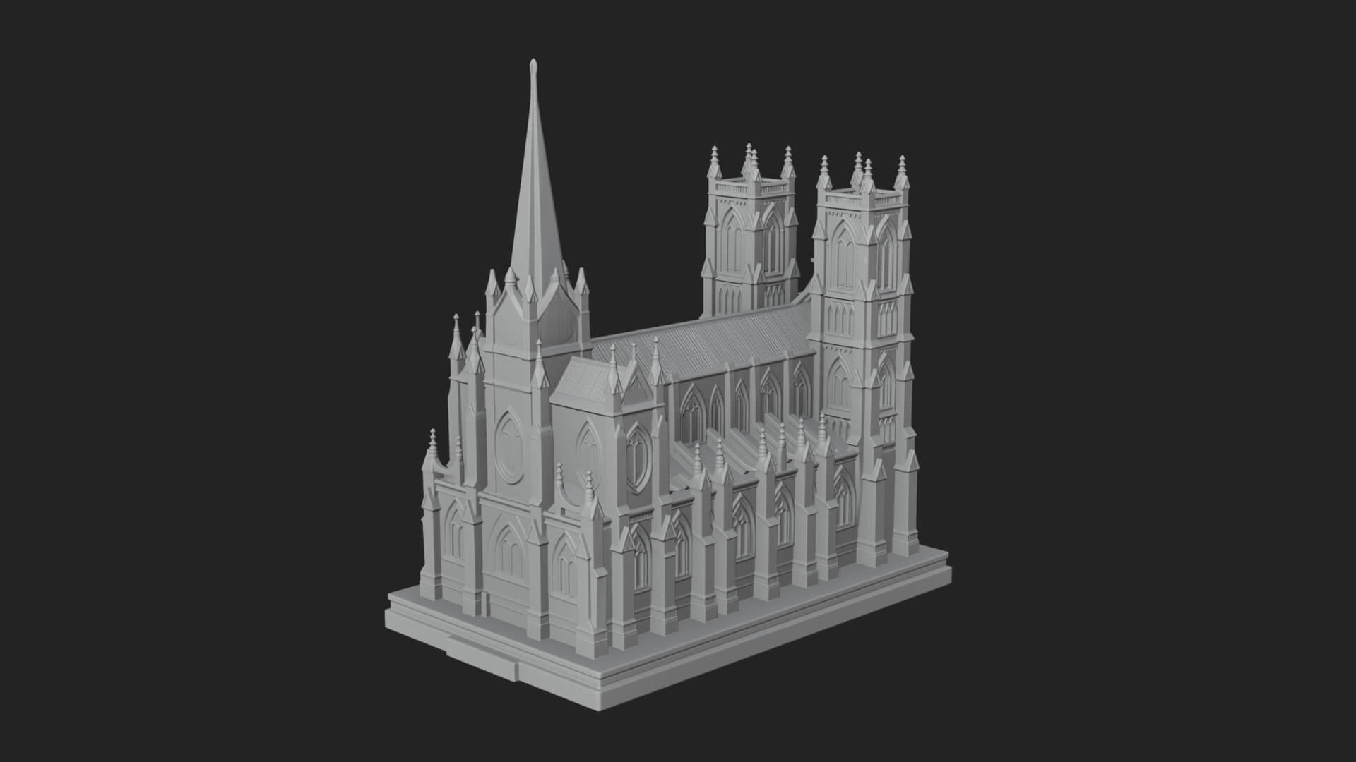 Gothic Cathedral Model Design 2 3D Print Model 3D Model