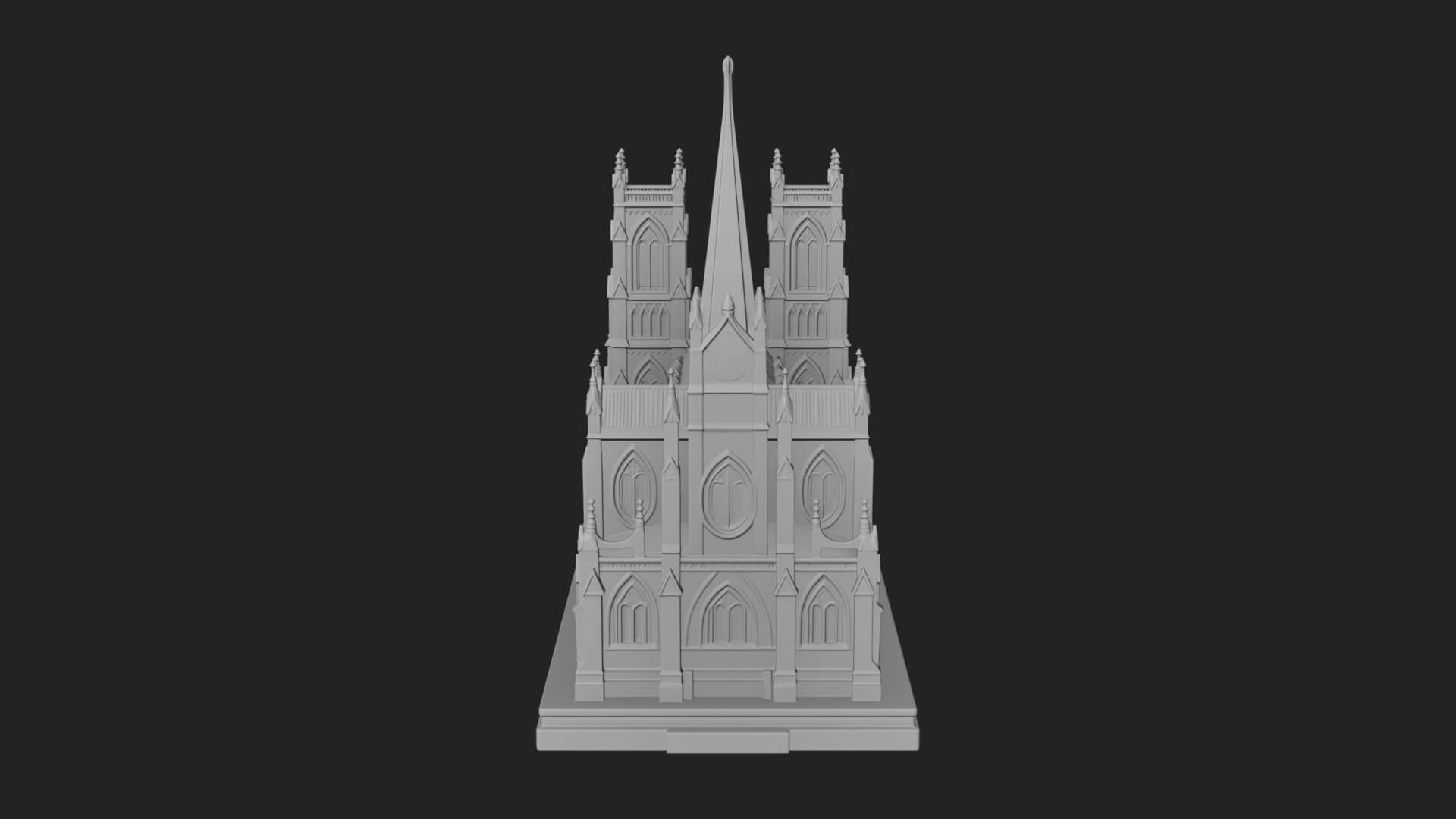 Gothic Cathedral Model Design 2 3D Print Model 3D Model