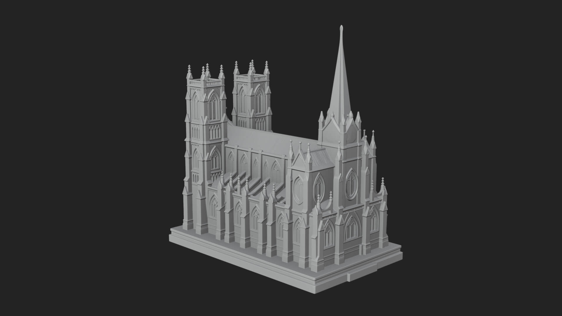 Gothic Cathedral Model Design 2 3D Print Model 3D Model