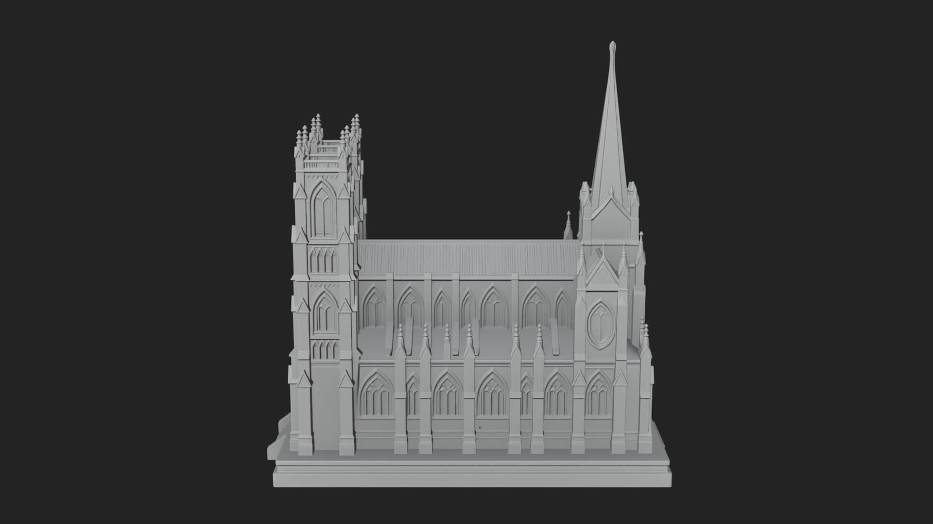 Gothic Cathedral Model Design 2 3D Print Model 3D Model