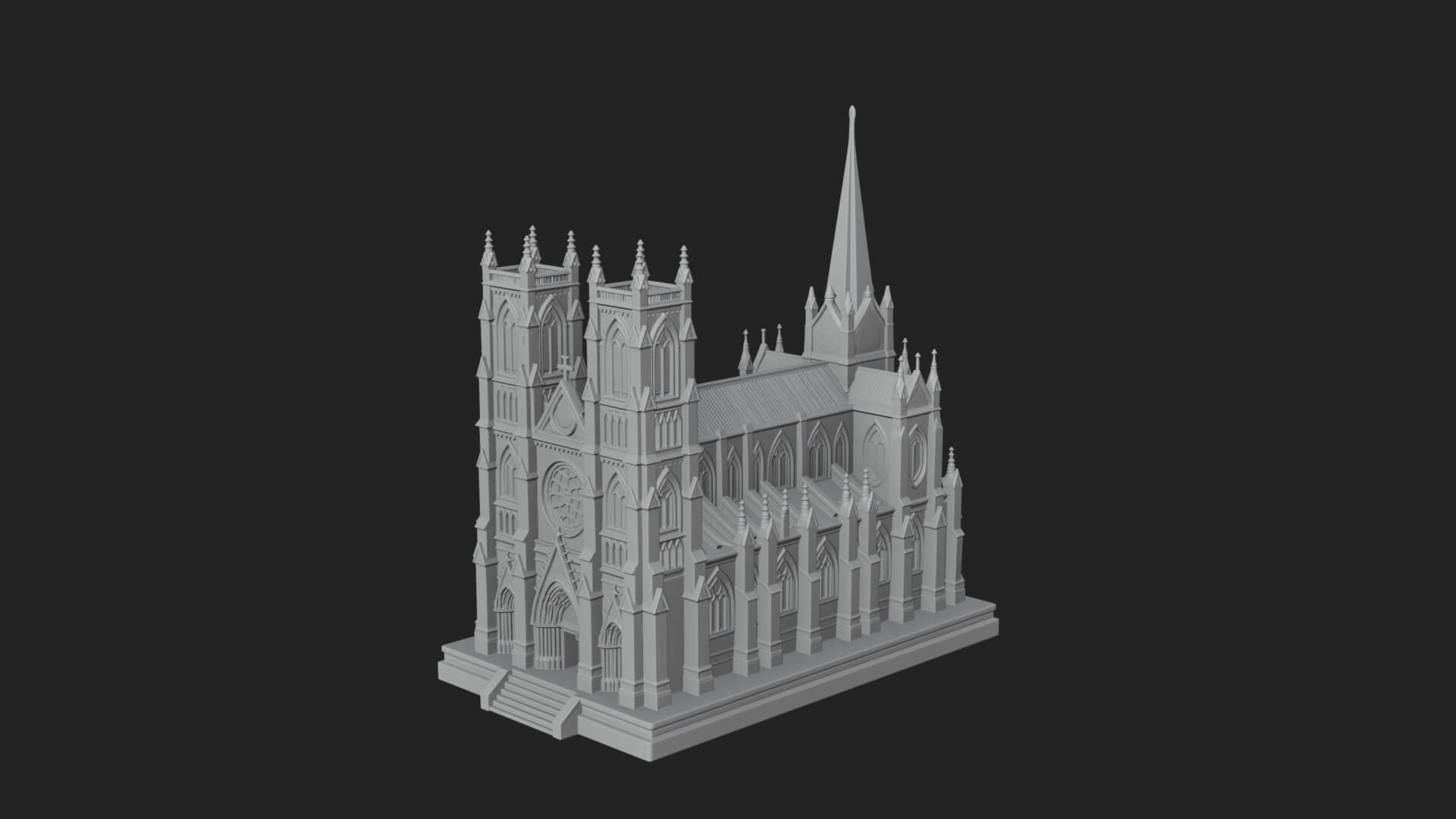 Gothic Cathedral Model Design 2 3D Print Model 3D Model