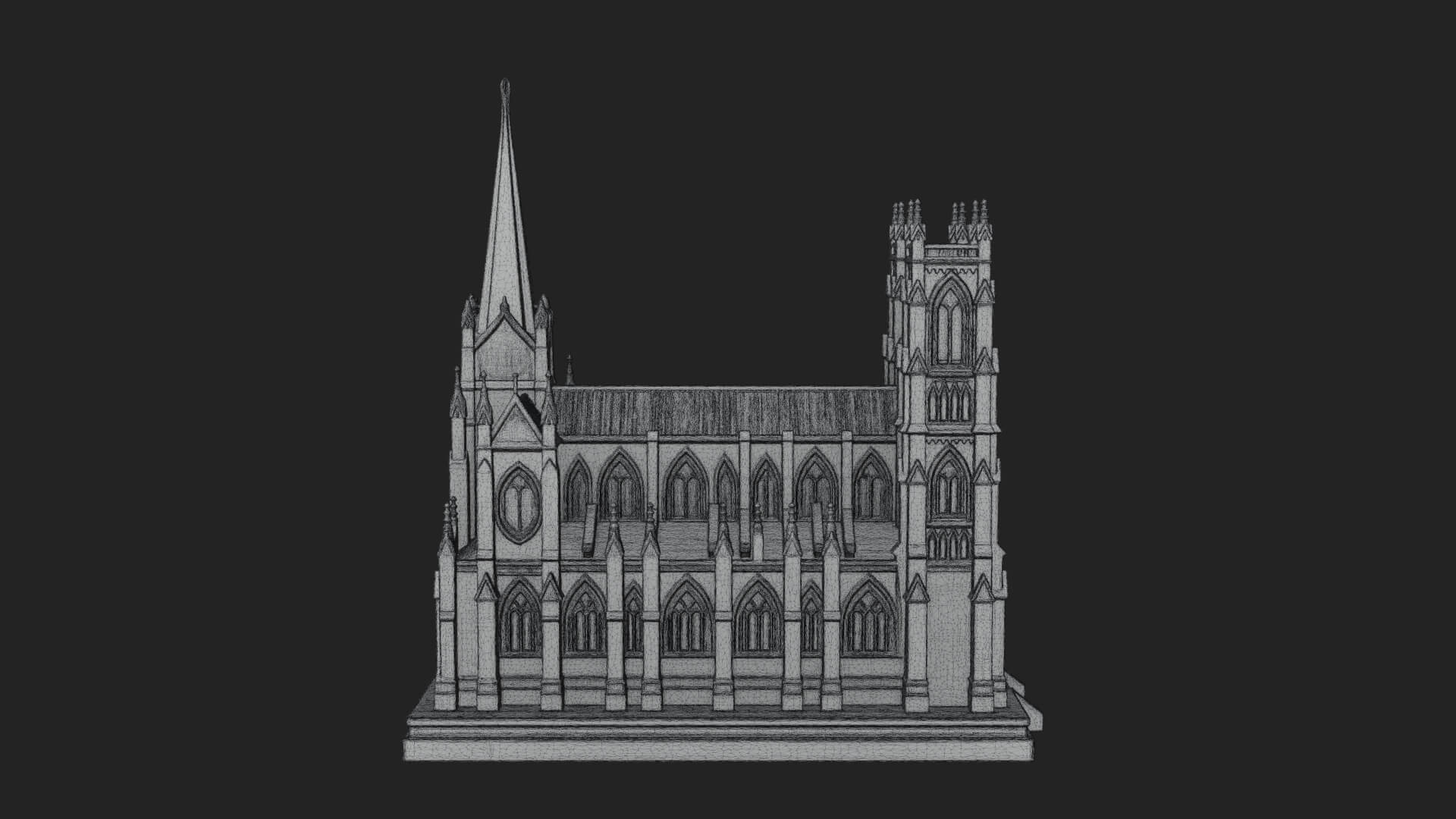 Gothic Cathedral Model Design 2 3D Print Model 3D Model
