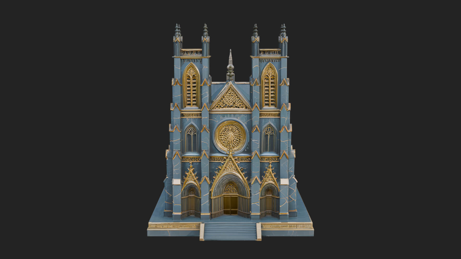 Gothic Cathedral Model Design 3 3D Print Model 3D Model