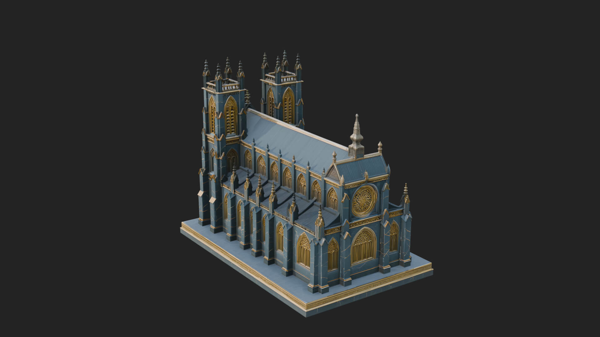 Gothic Cathedral Model Design 3 3D Print Model 3D Model