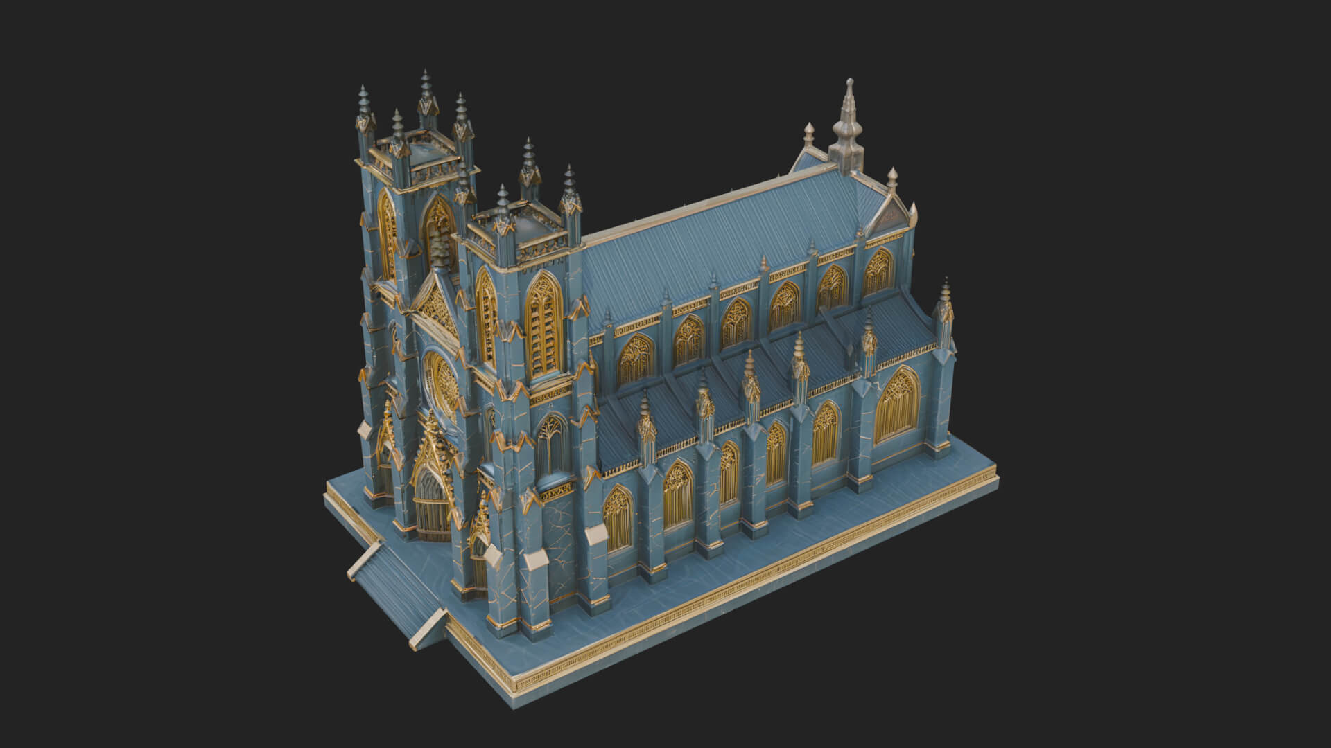 Gothic Cathedral Model Design 3 3D Print Model 3D Model